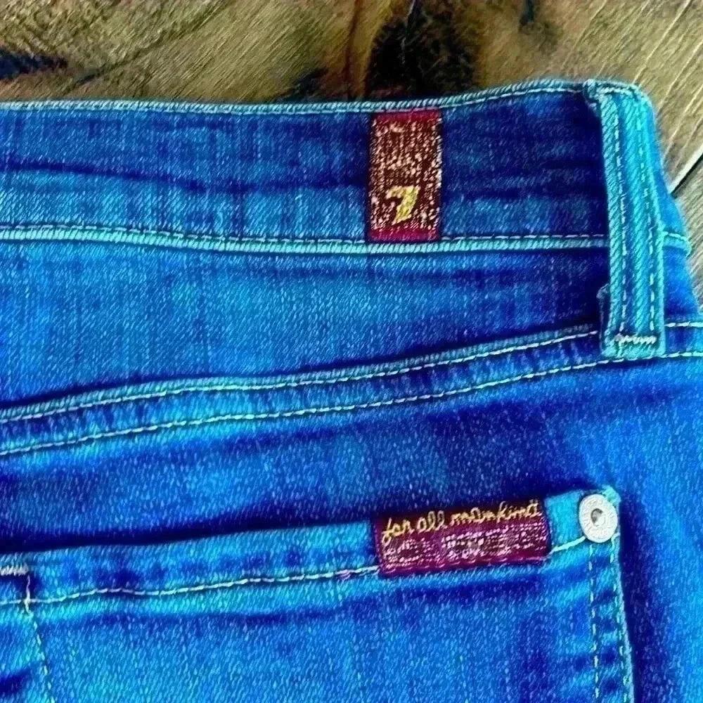 7 For All Mankind Rose Patch Jeans “the skinny” | Size 28 Waist - Picture 4 of 5
